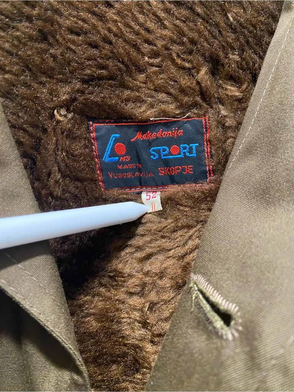 Vintage 80s Yugoslav Field Jacket Coat Makedonija Sport Lined Hooded Brown Sz 52